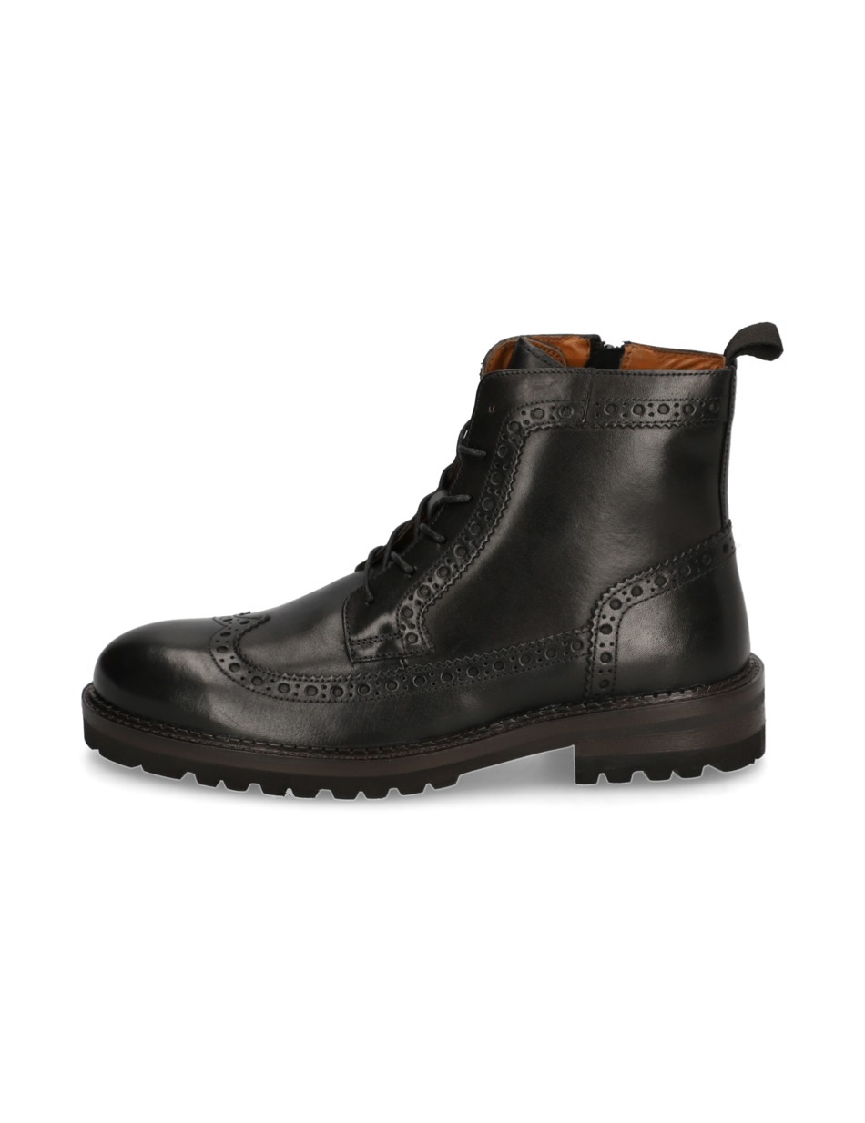 Glattleder Schnürstiefelette