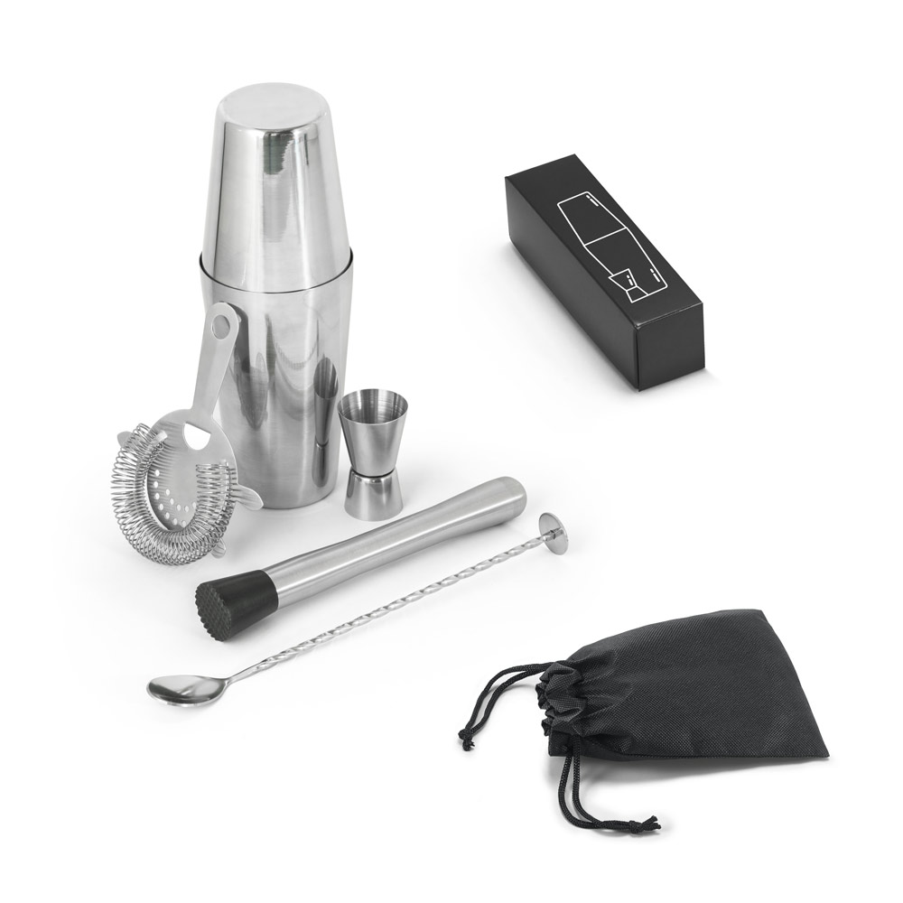 hi!dea 94043 - Service à cocktail 6 pièces en acier inoxydable
