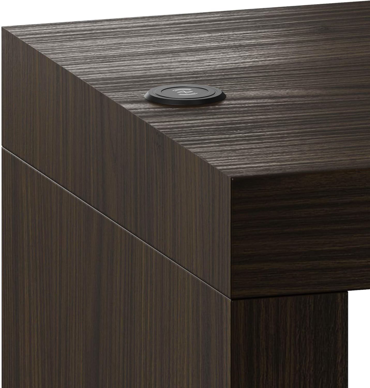 MOBILI FIVER, Evolution Küchenhalbinsel 180x60 Nussbaum Dunkel, kabelloses Ladegerät, Made In Italy