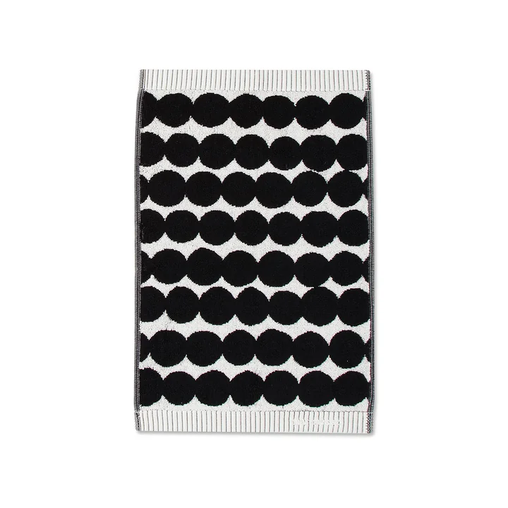 Marimekko - Räsymatto Gästehandtuch 30 x 50 cm, weiss / schwarz