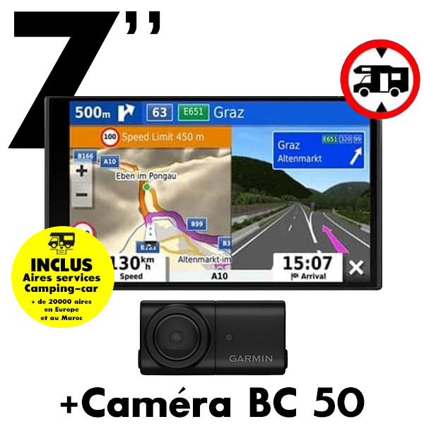 GPS Garmin CAMPER 795 + Caméra BC50