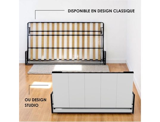 WALLBEDKING - Lit escamotable murphy, 200cmx150cm, horizontal, classique