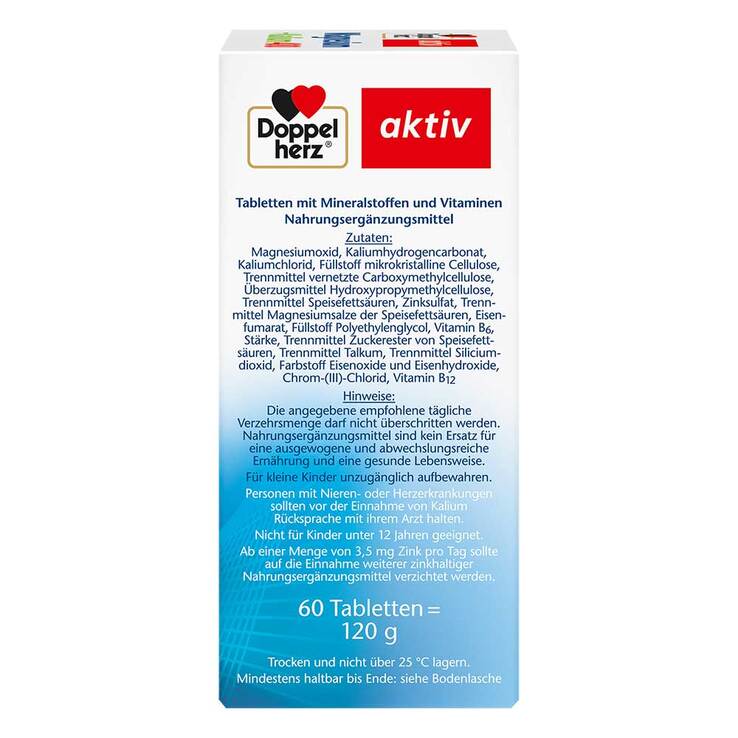 Doppelherz Magnesium+Kalium Tabletten, 60 St