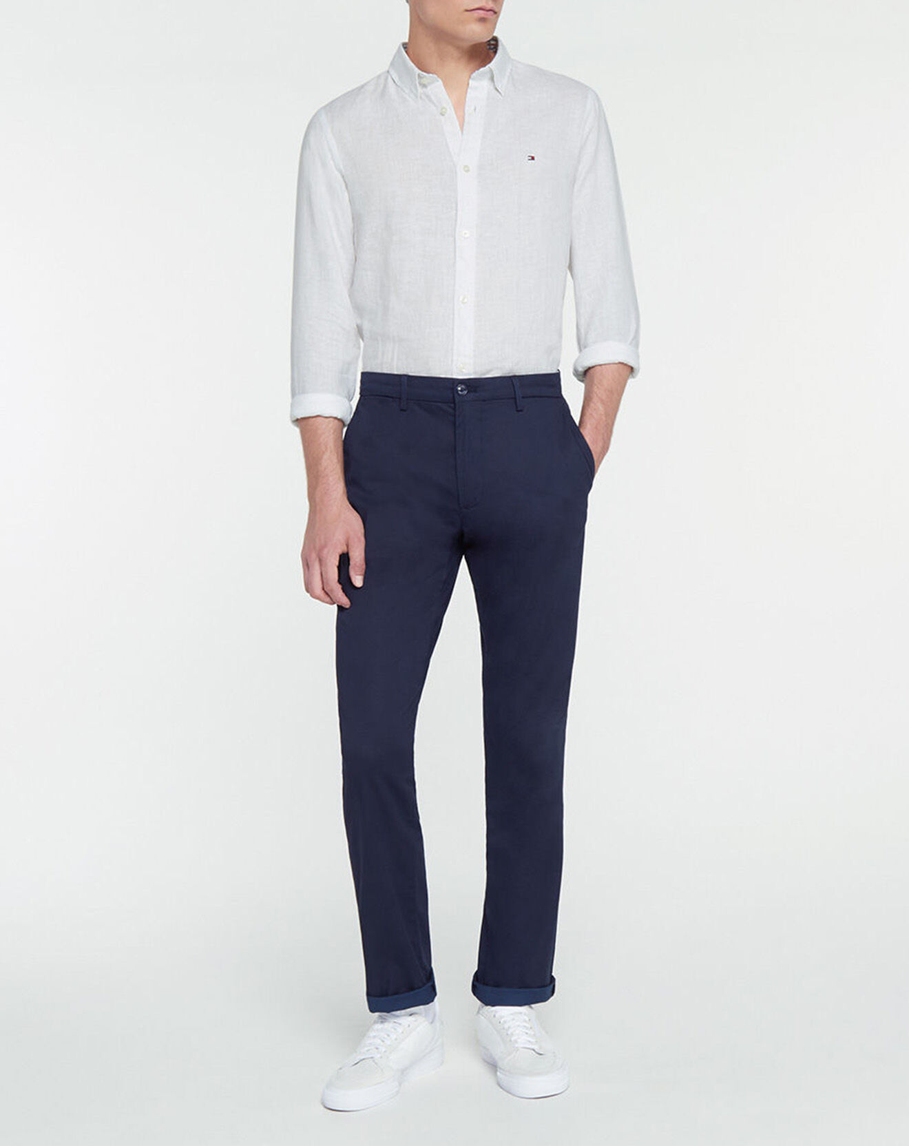 Tommy Hilfiger Chemise Slim 100% Lin blanche