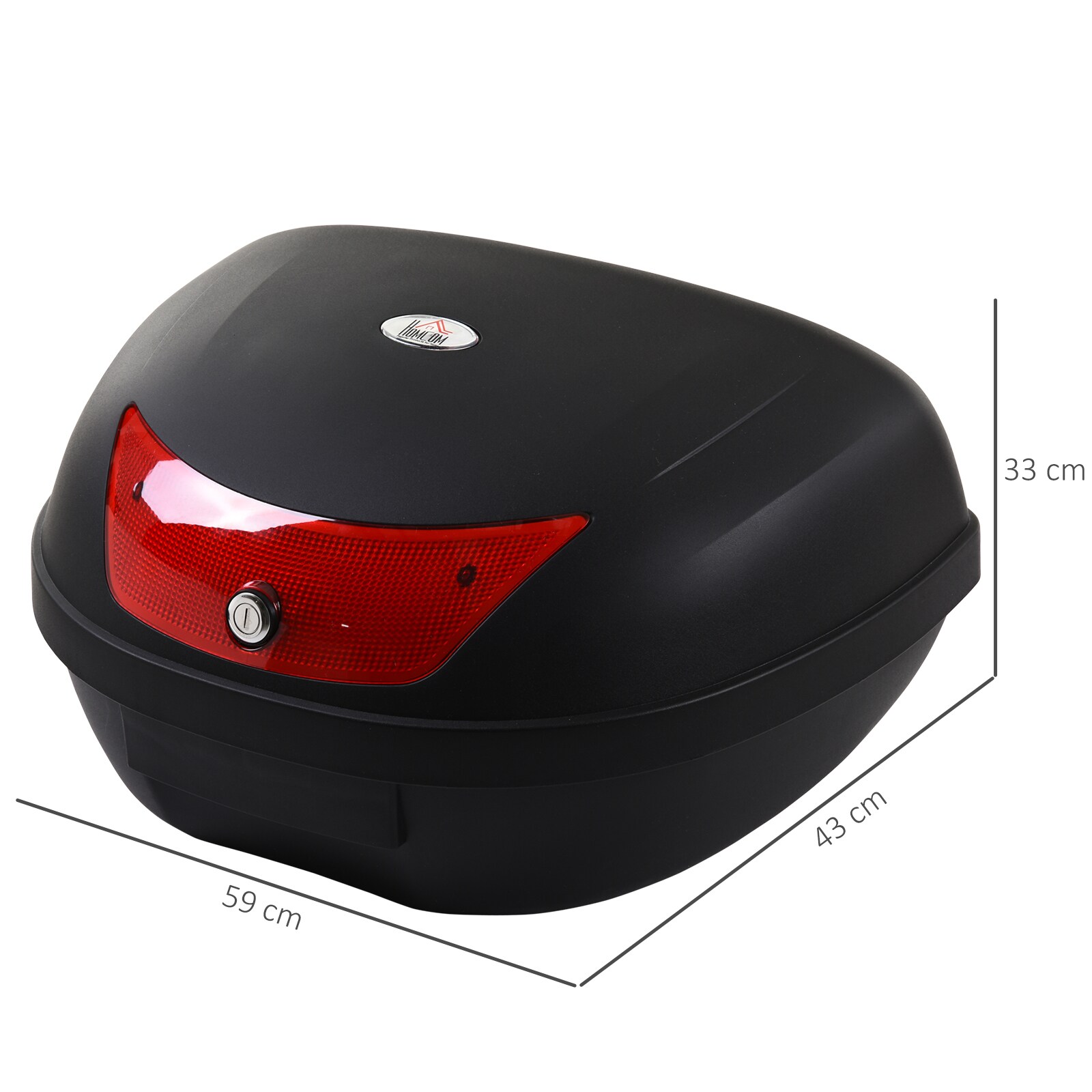 HOMCOM Motorradkoffer für Roller und Mofas schwarz 59 x 43 x 33 cm (LxBxH)