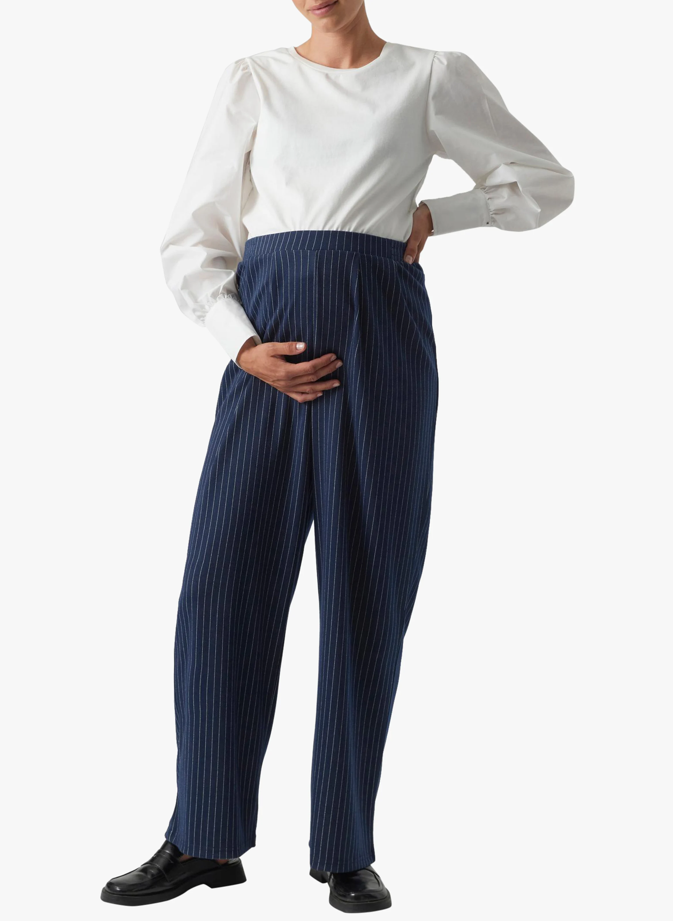 MIKKO - Pantalon de grossesse à rayures| Bleu