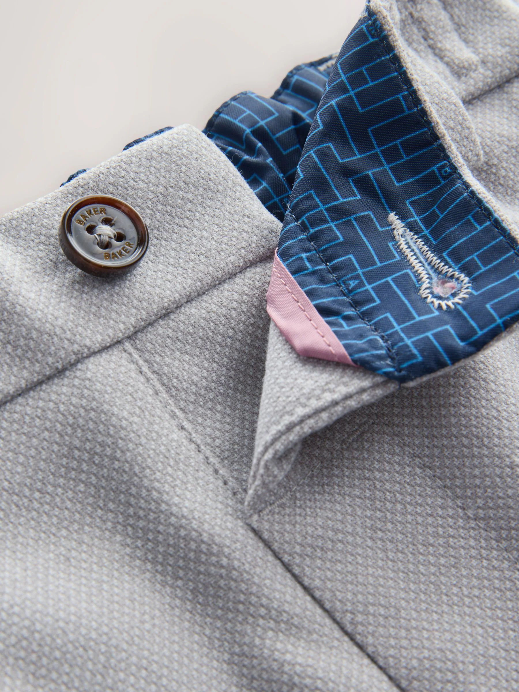 Grijs/marineblauw - Baker by Ted Baker set van gilet, overhemd en broek