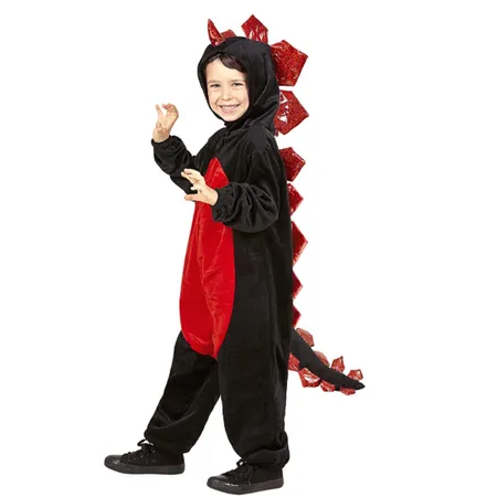 Widmann Kinderkostüm Schwarzer Drache aus Plüsch, 116 cm, 4 - 5 Jahre