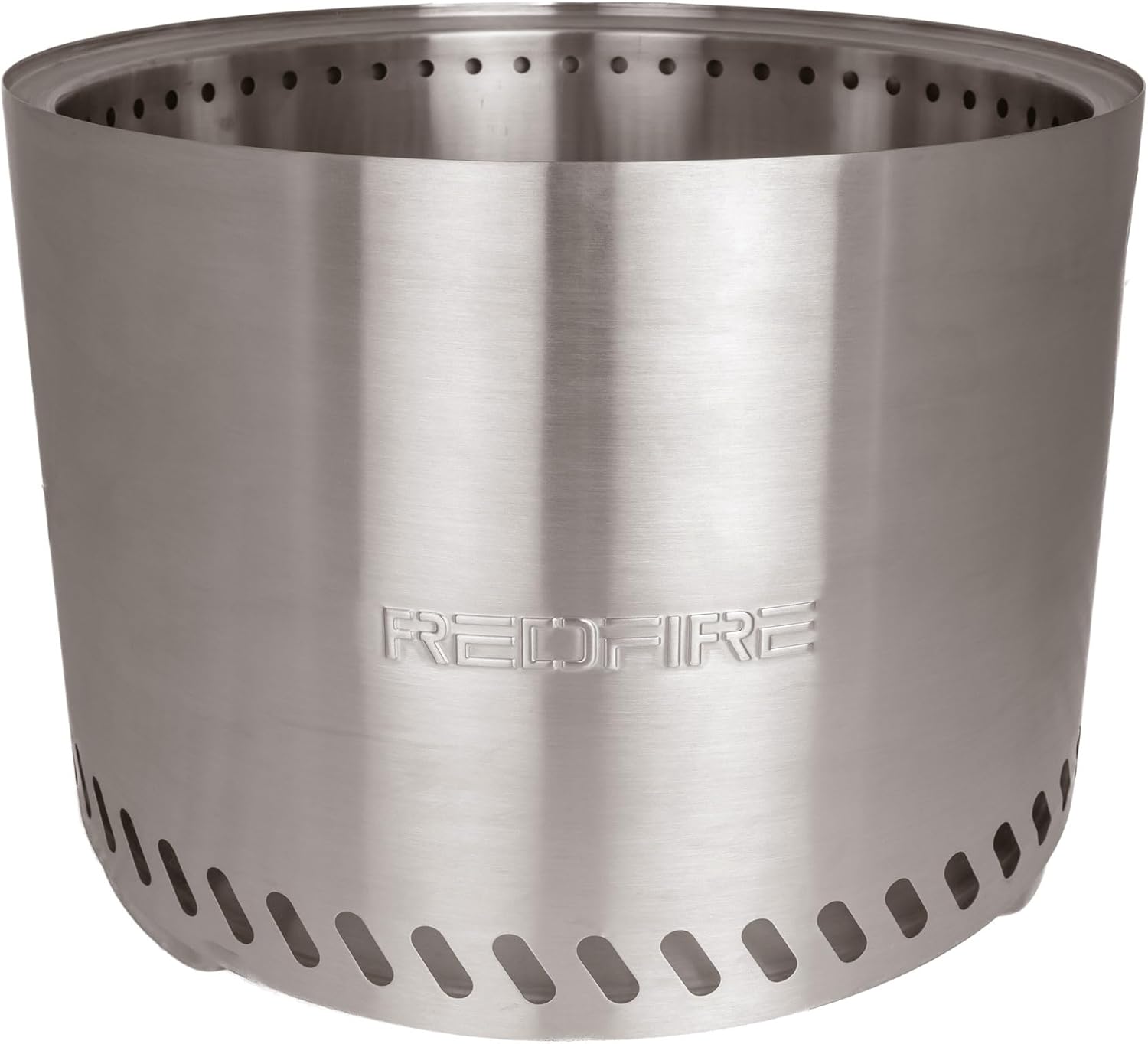 REDFIRE Feuerkorb Volcano Extra Large, Silber - XL Feuertonne Edelstahl für Holz und Pellets - raucharme Feuerschalen für den Garten, Terrassenofen, Asche-Auffangschale – Outdoor Deko, Gartendeko