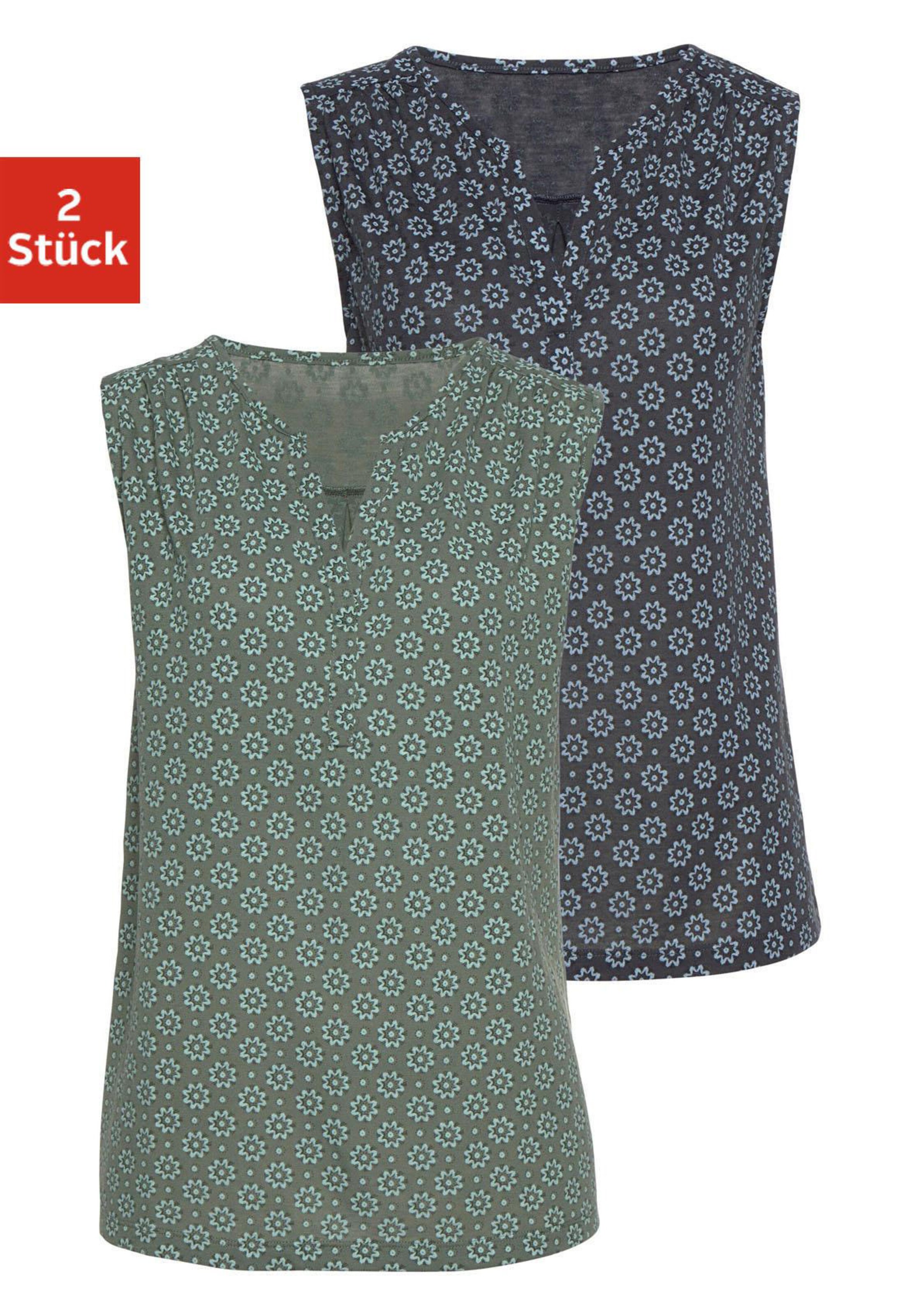 LASCANA Shirttop in grün, blau