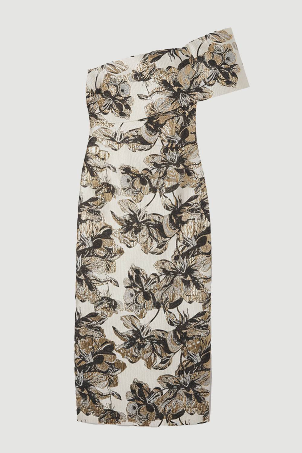 KarenMillen Robe Crayon Asymétrique à Jacquard Floral