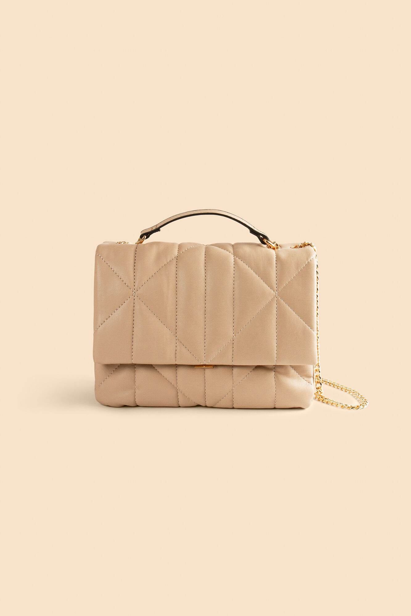 Bolsa com efeito acolchoado - Bege