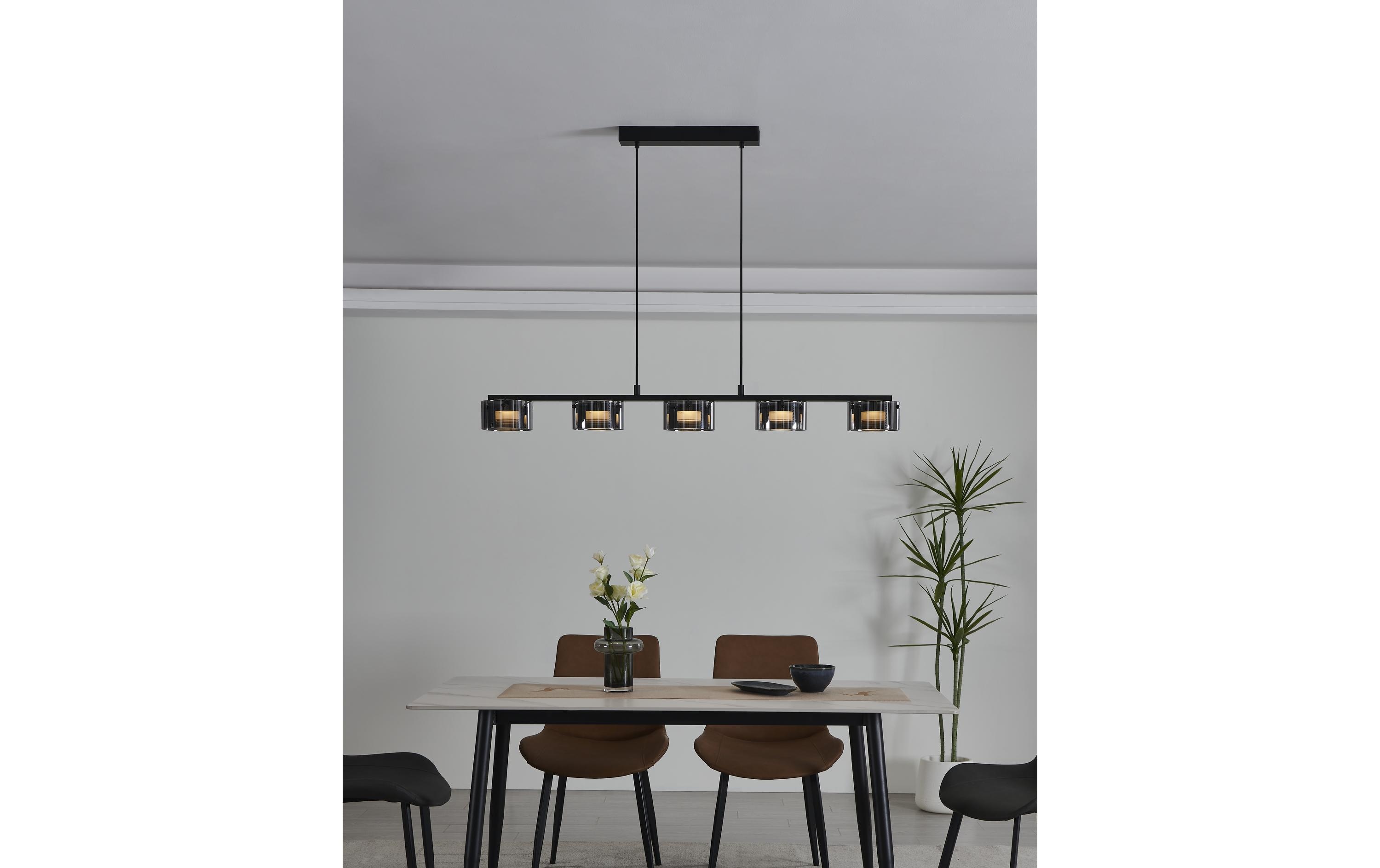 LED-Pendelleuchte COPILLOS LED 5 x 5.4W 3000K Silber<br>LED Deckenleuchte mit warmweissem Licht und minimalistischem Design