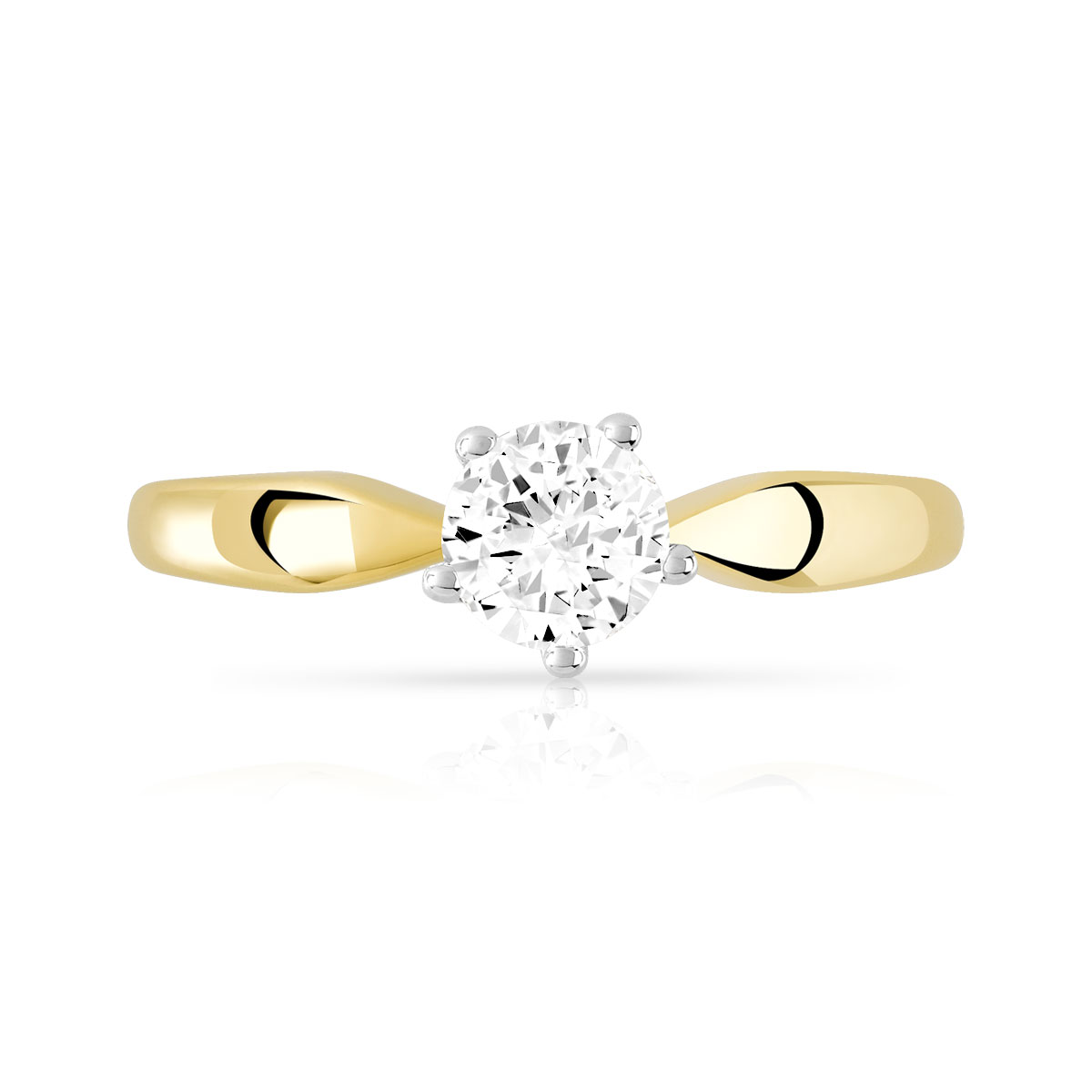 Bague or 375 2 tons zirconia
