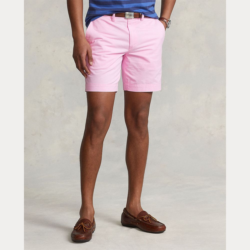 Stretch Straight Fit Chino Shorts Herre Rosa