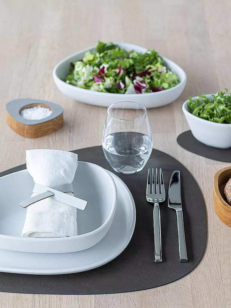 LIND DNA Leder Platzset oval NUPO 37x44cm Caviar braun