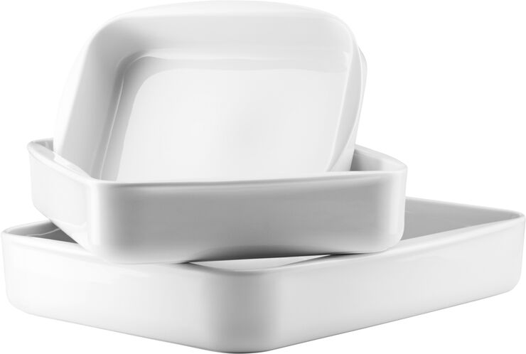 Eva Trio Legio lasagnefad 24x17x4 cm. Hvid