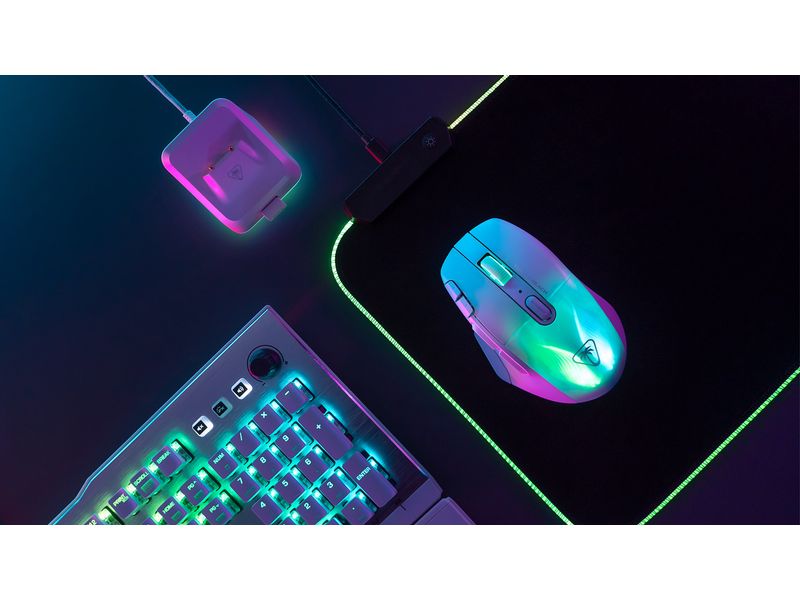 Turtle Beach Gaming-Maus Kone XP Air Weiss Kabellose Präzisionsspielmaus mit einstellbarer DPI, ergonomischem Design und programmierbaren Tasten für ultimative Kontrolle und Komfort beim Spielen