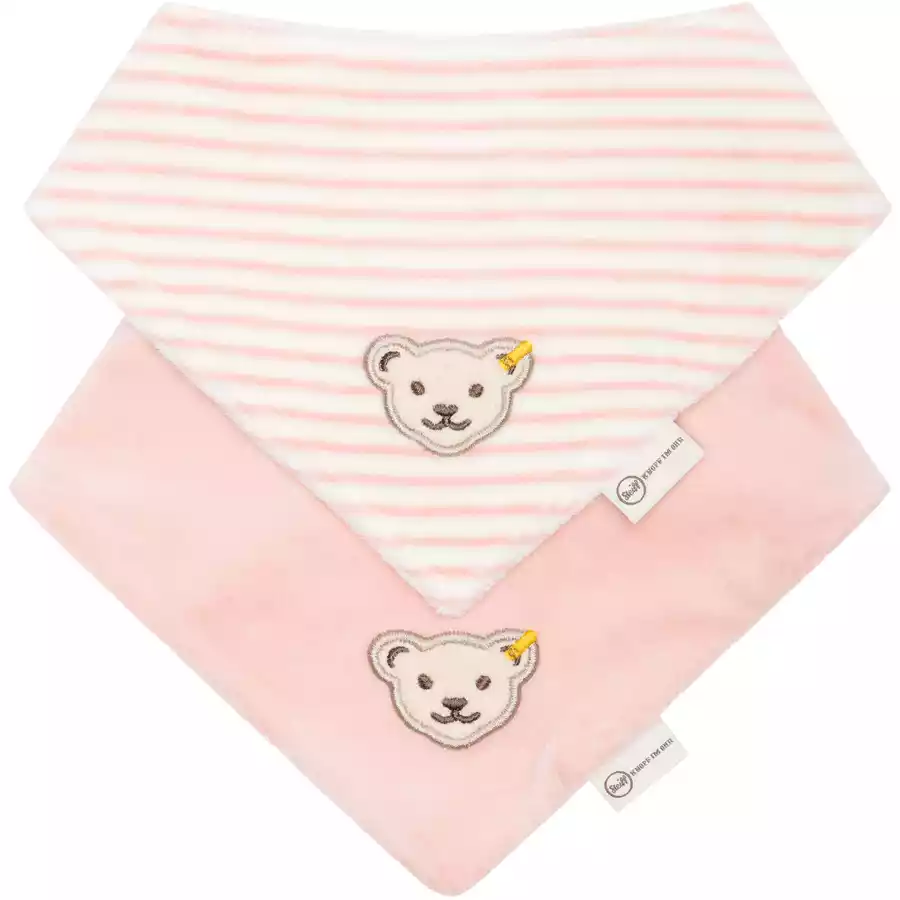 Steiff Halstuch 2er Pack GOTS silver pink
