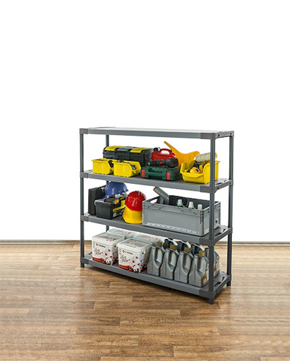 PROREGAL Kunststof Plank Grey Bear Laag HxBxD 138 x 140 x 46 cm Plankbelasting 70 kg Grijs