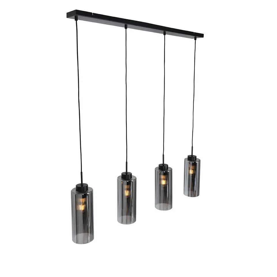 Qazqa hanglampen laura grijs e27