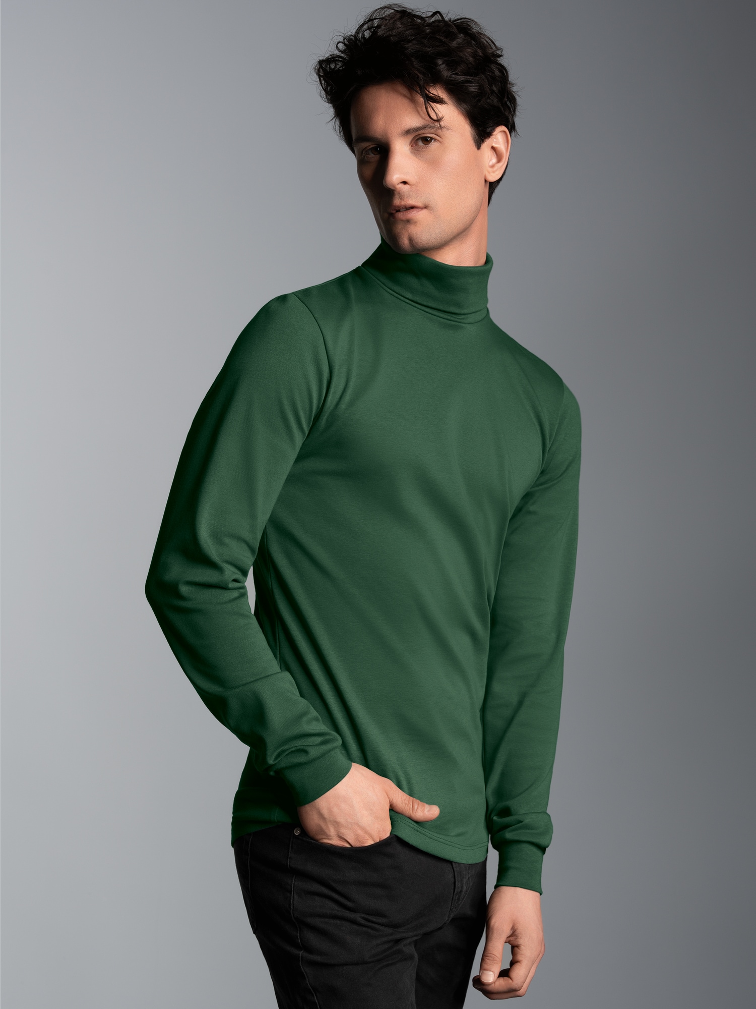 Langarm Ski- und Sport-Rollkragenpullover Efeu
