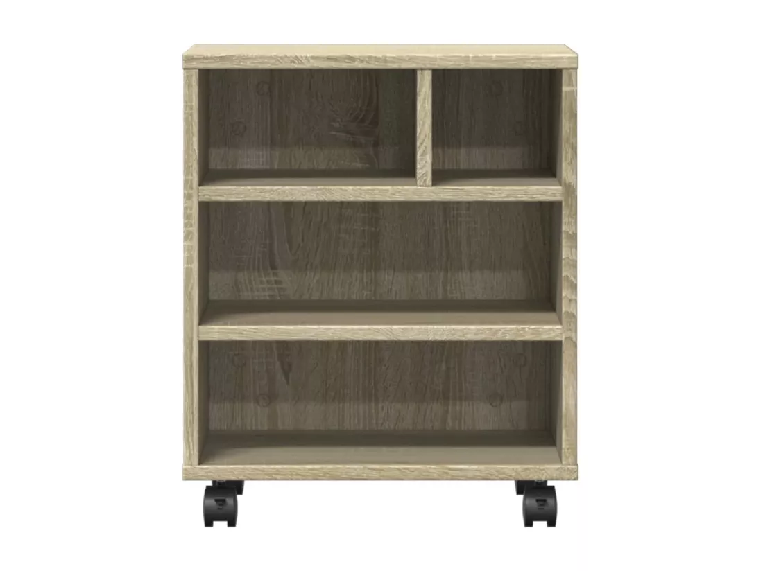 Support d'imprimante avec roulettes chêne sonoma 41x32x48 cm