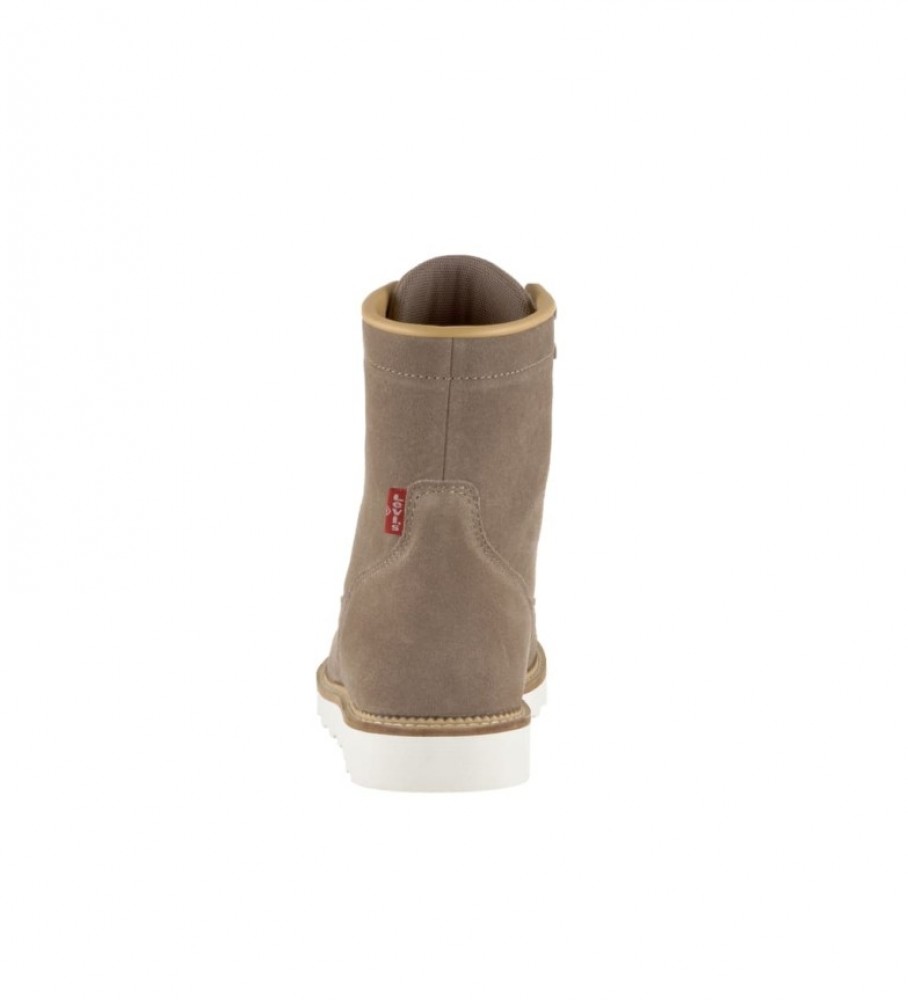 Botas de cano curto Levi's Darrow Mocc em couro taupe