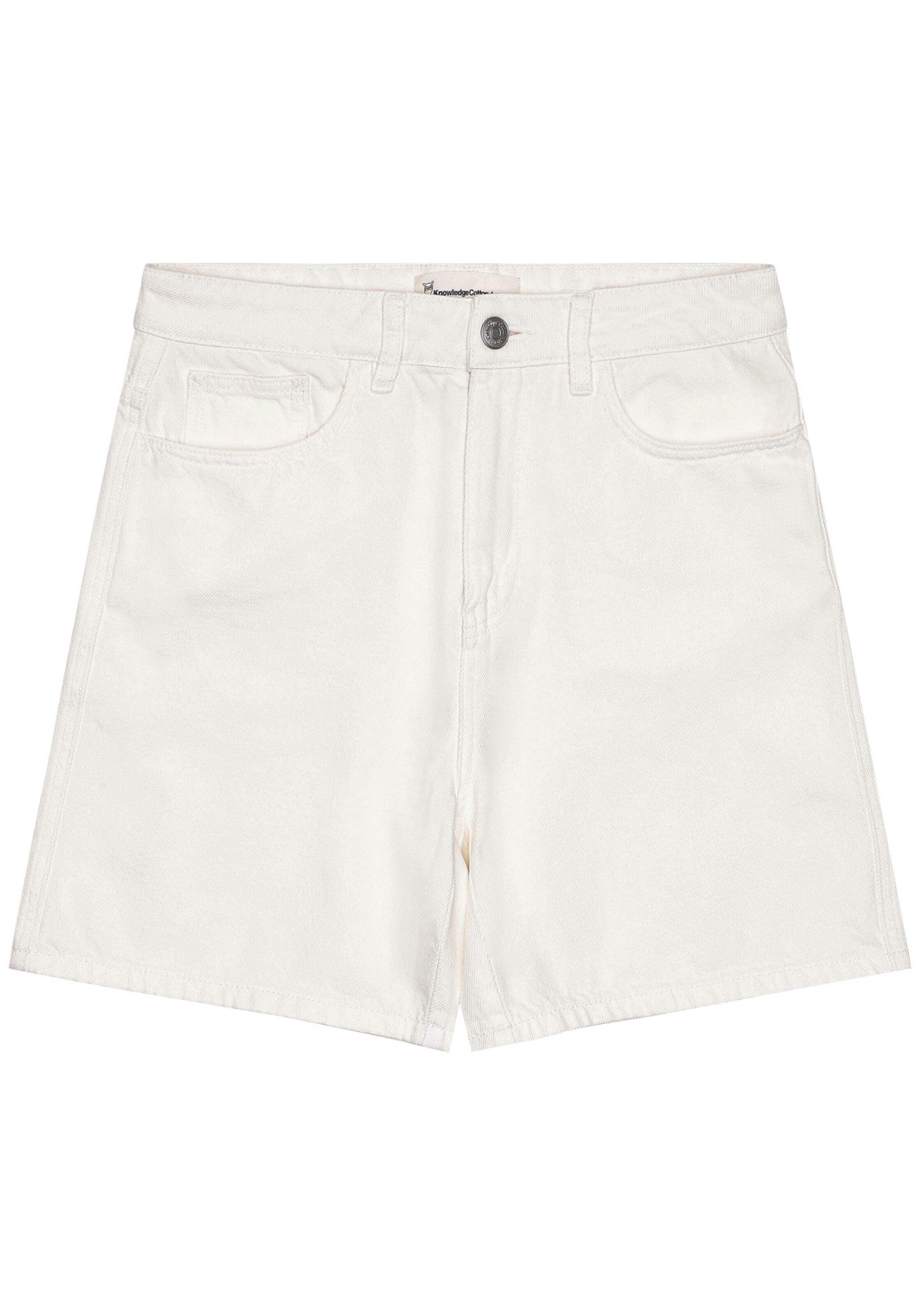 Knowledge Cotton Apparel Jeansshorts Gale Straight Mid-Rise Twill 5-Pocket Shorts Egret