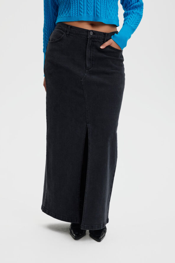 Gestuz SiwGZ HW long skirt Washed black