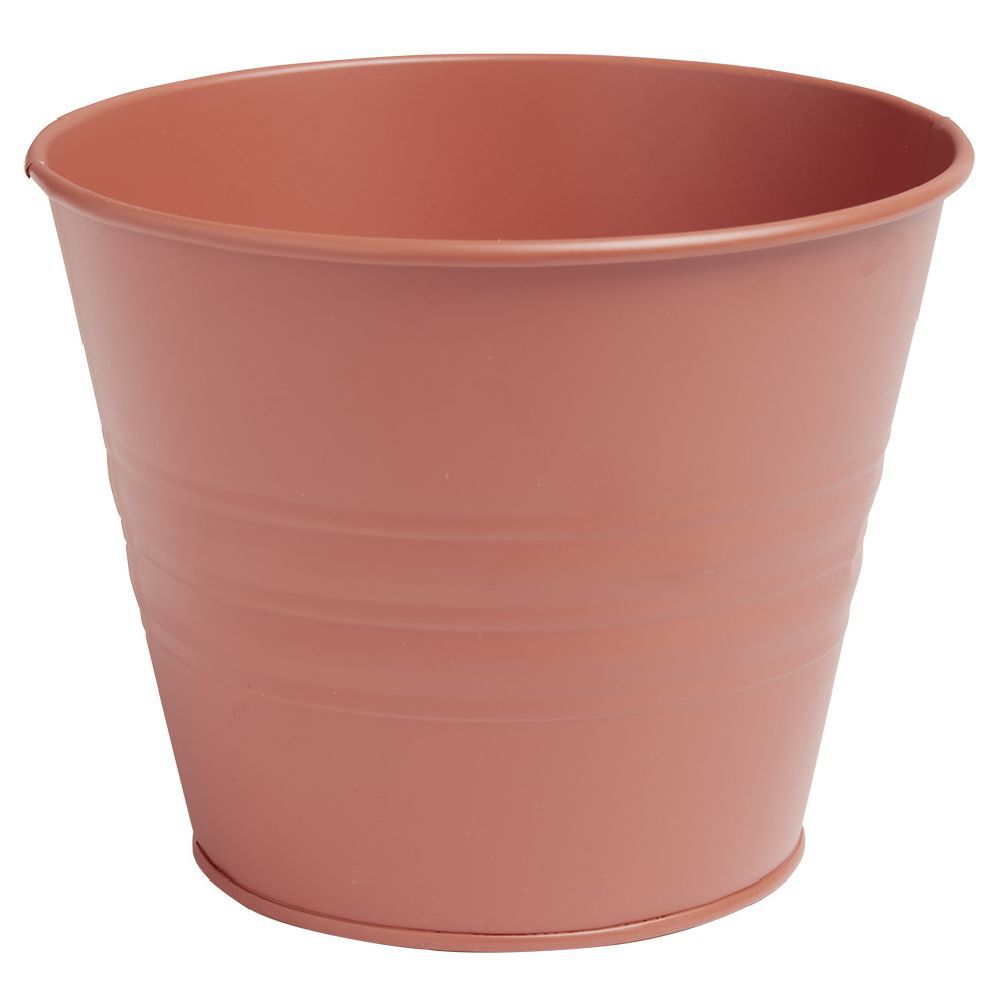 Pot de fleur métal rouge Ø16xH13 cm