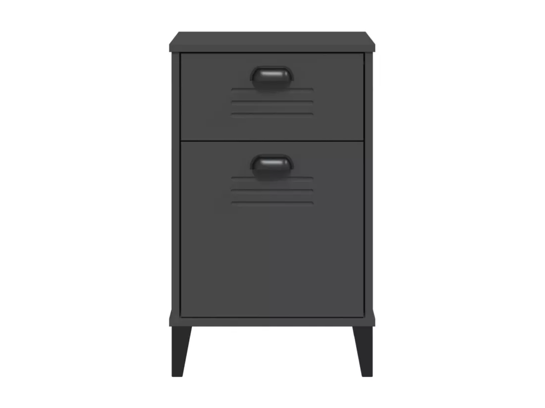 Table de chevet VIKEN gris anthracite bois de pin solide