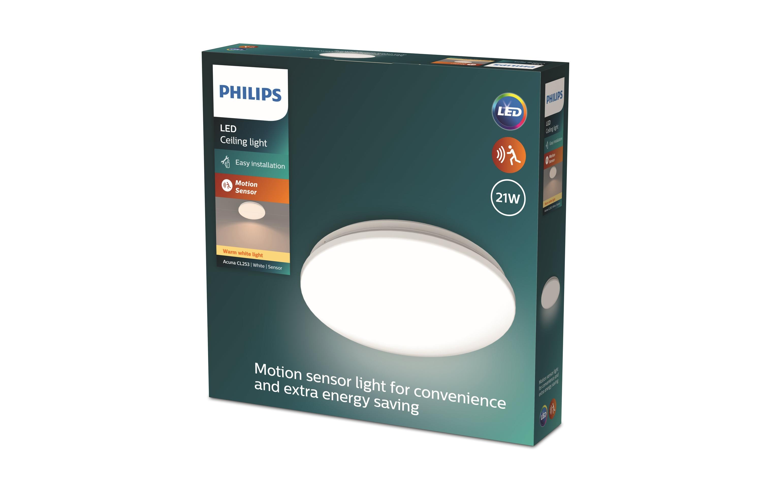 Deckenleuchte Acuna mit Sensor 2700K, 2500 Lumen, WeissDeckenleuchte mit integriertem Bewegungssensor