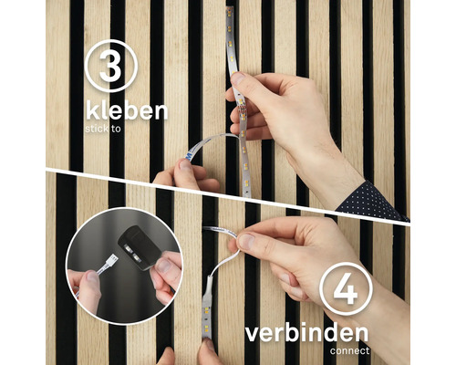 Pimp je Panel LED Strip Starter Set CCT 500 lm 3000 K verstelbaar wit 2,6 m 230V geschikt voor akoestische panelen