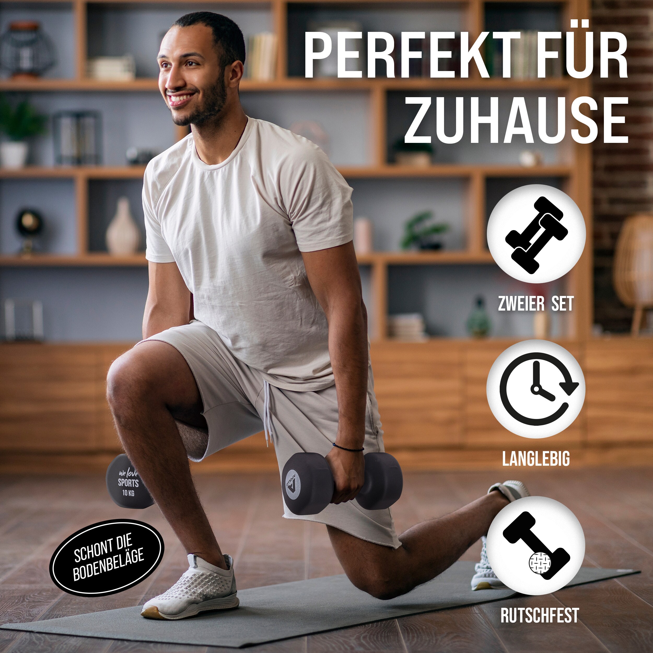 Apollo Hantel Set Kurzhantel Fitness Hanteln 10 kg