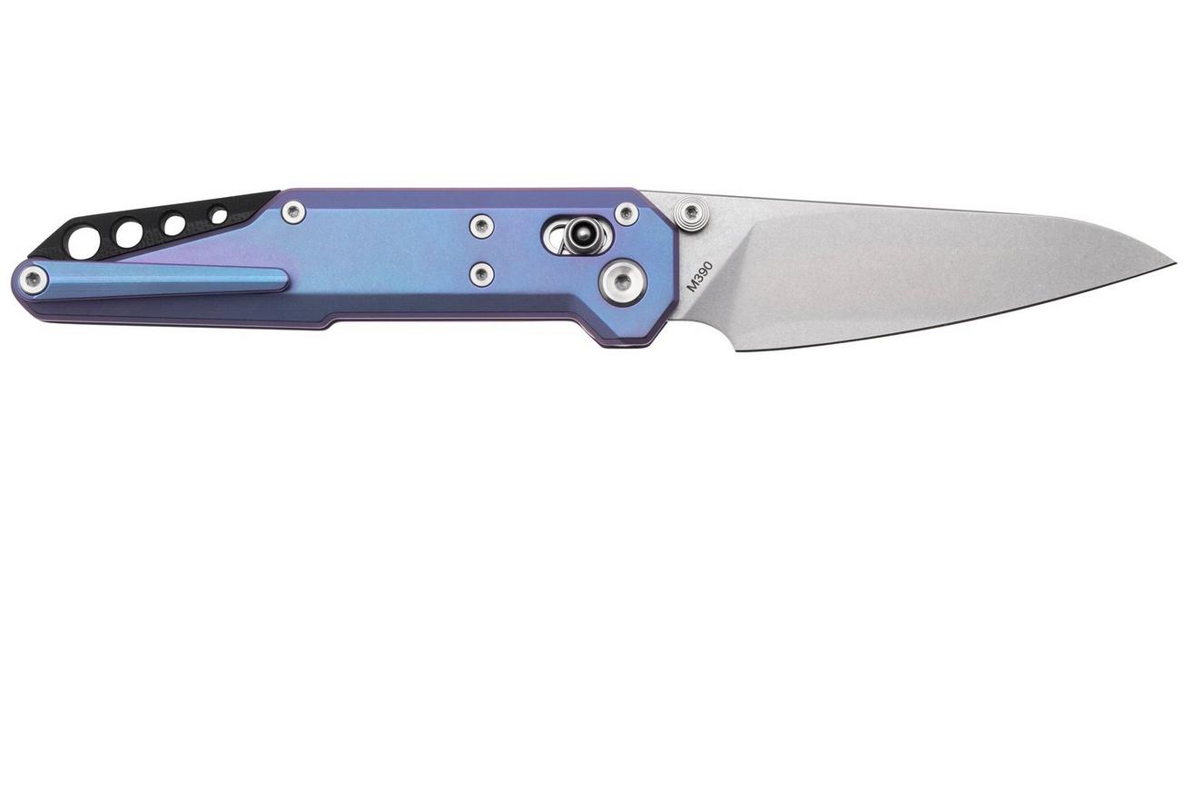 NOC Knives Dark Feather MT-2702 Stonewashed M390, Purple Titanium, zakmes