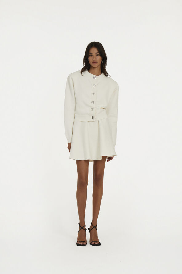 ROTATE Birger Christensen Firm Knit Cardigan Egret