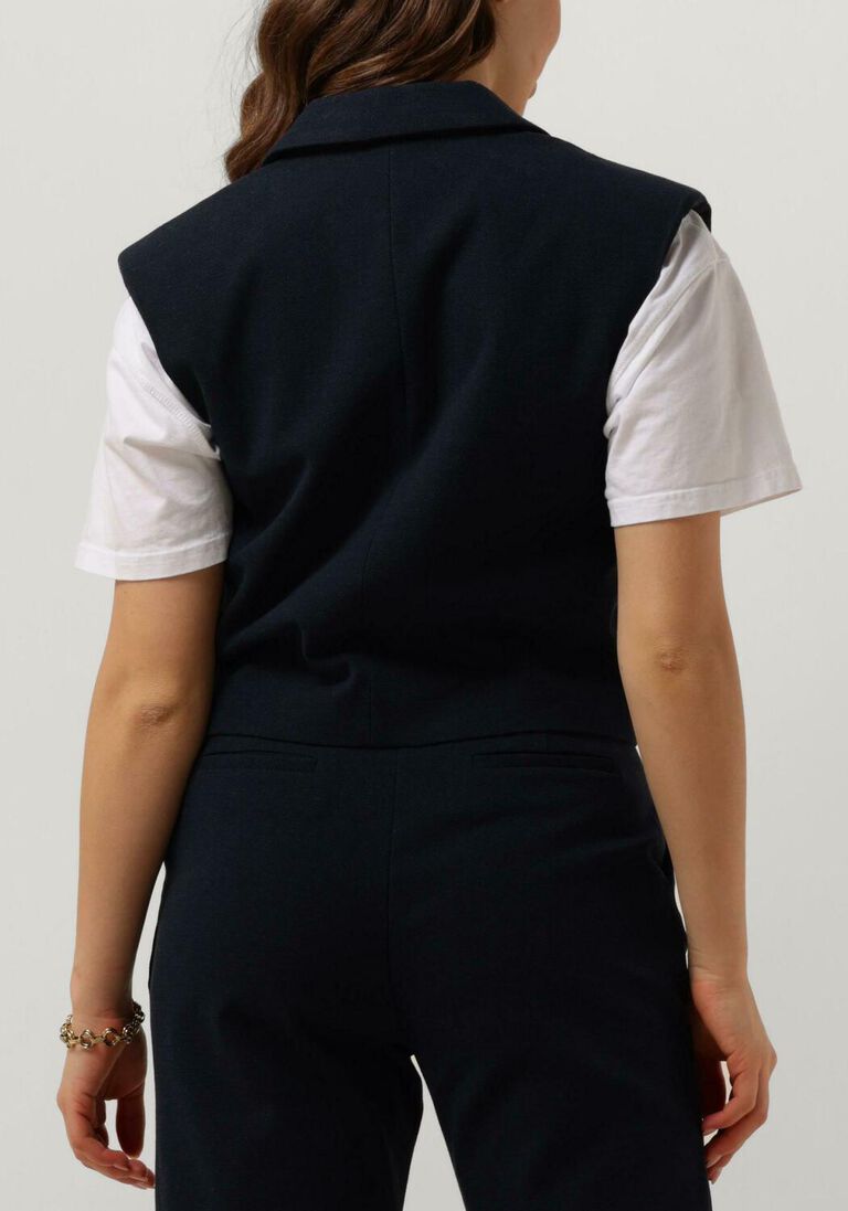 donkerblauwe ruby tuesday gilet relin cropped waistcoat