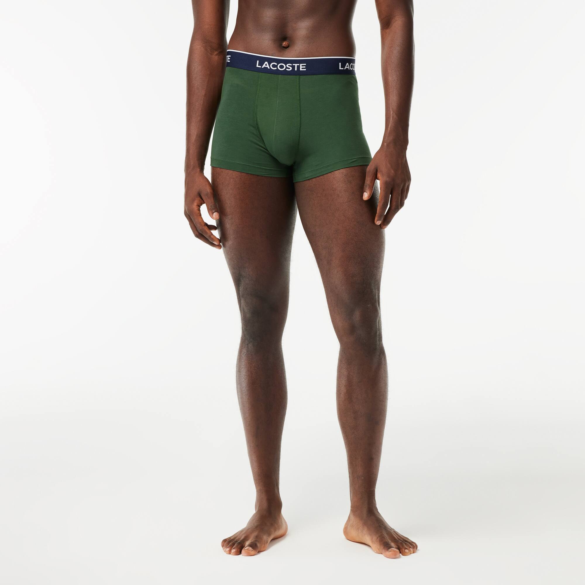 Lot de 3 boxers courts casual unis Sous-Vêtements - Vert - Lacoste - Homme