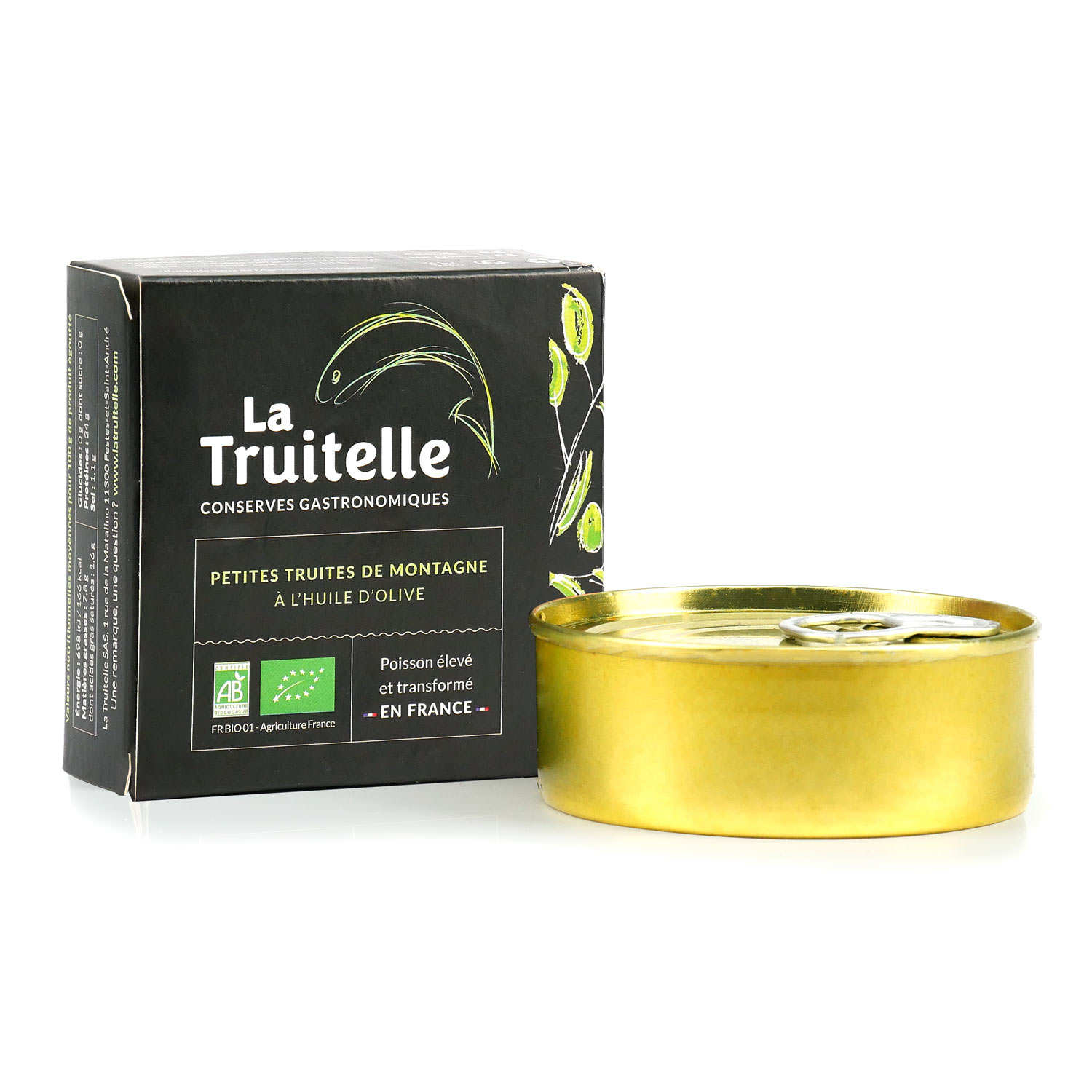 Petites truites de montagne - Huile d'olive bio