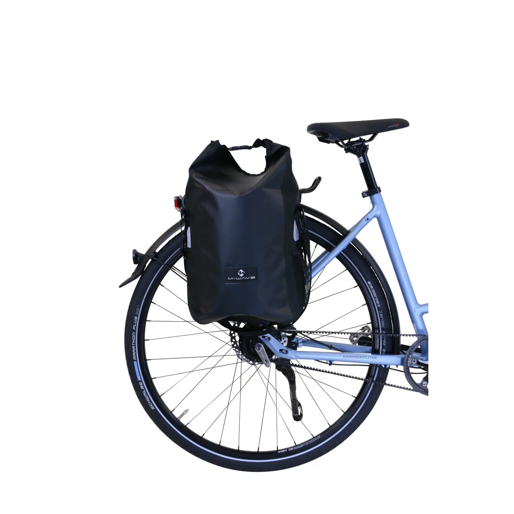 HAWK Trekking Super Deluxe mit Tasche , Sky blue Damen 28 Zoll , Trekkingrad mit Gates Riemenantrieb & Shimano 8 Gang Nabenschaltung