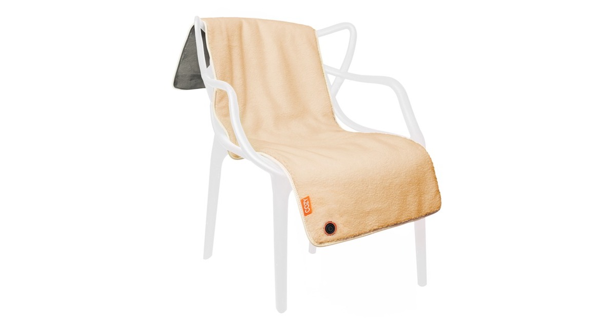 CozyJorv Warmtedeken | Stoelkleed | Stoelverwarmer  (Lichtbeige, Powerbank 10000 mAh)