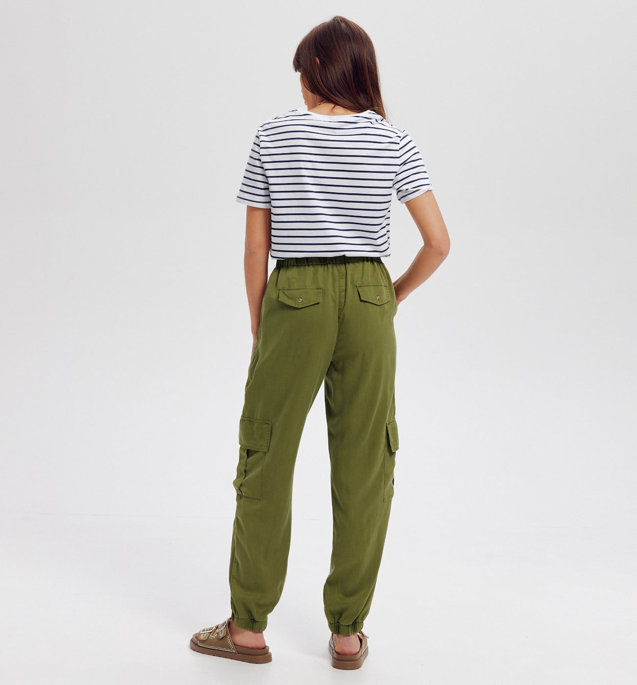 Pantalon cargo en lyocell - Kaki