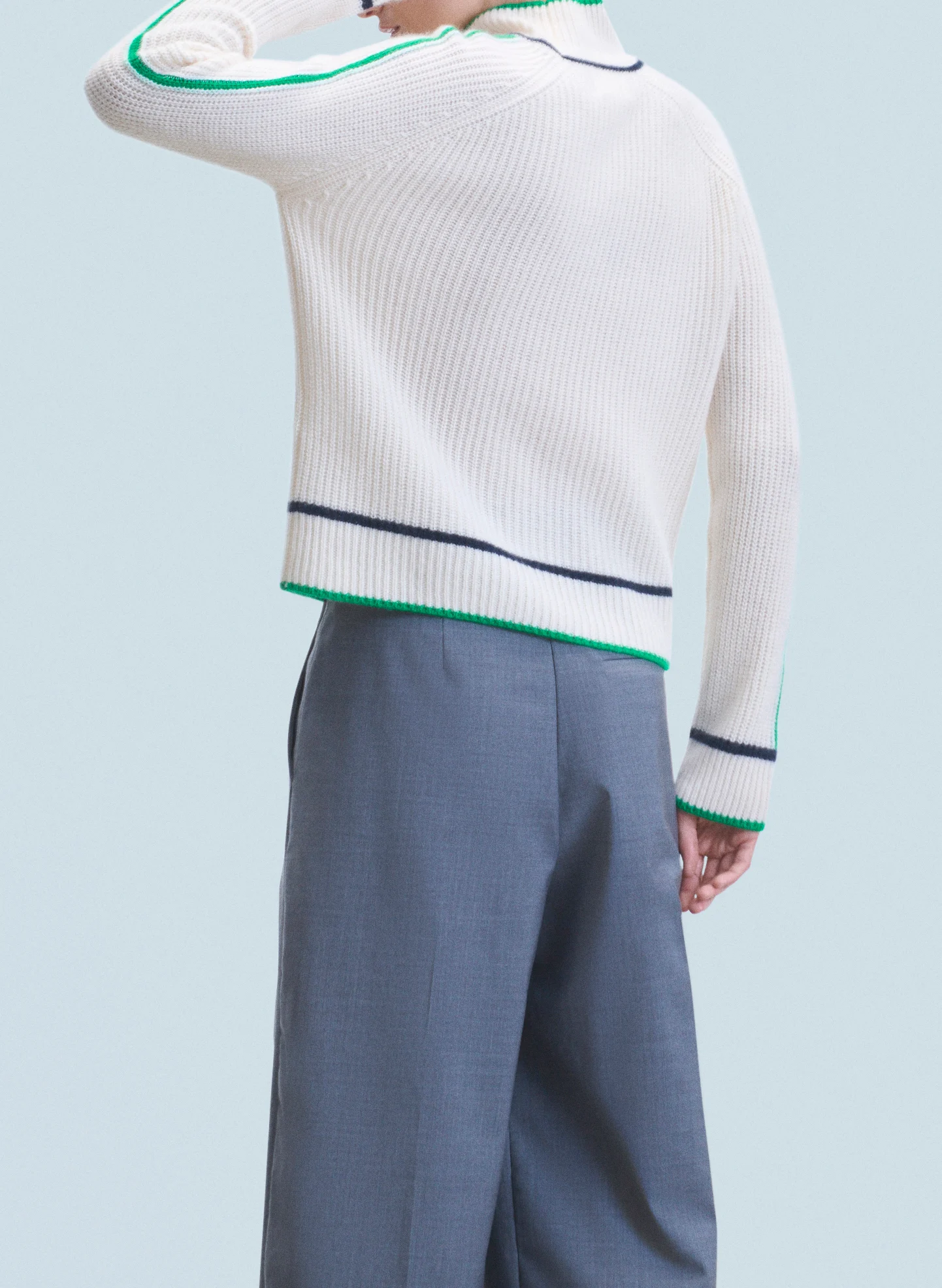 Pull col montant en cachemire | Blanc