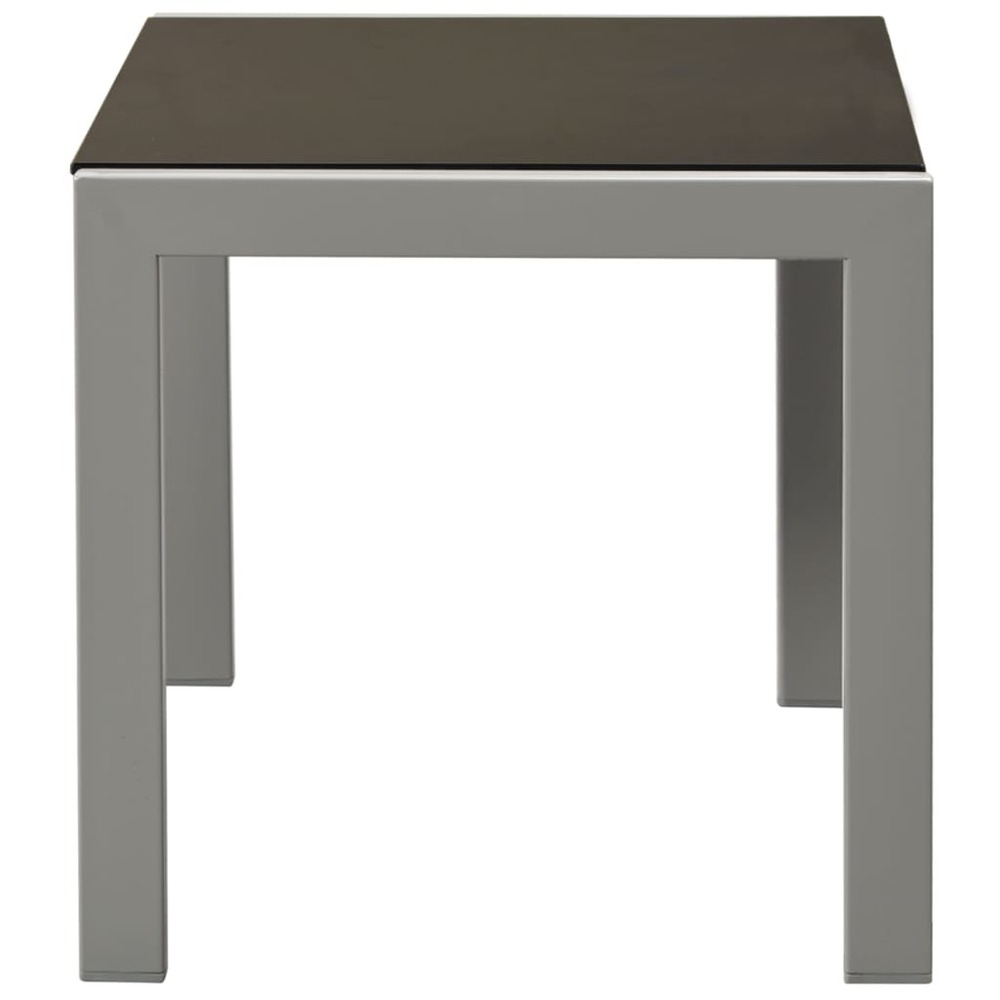 Lot de 2 transats chaise longue bain de soleil lit de jardin terrasse meuble d'extérieur avec table acier et textilène noir 0