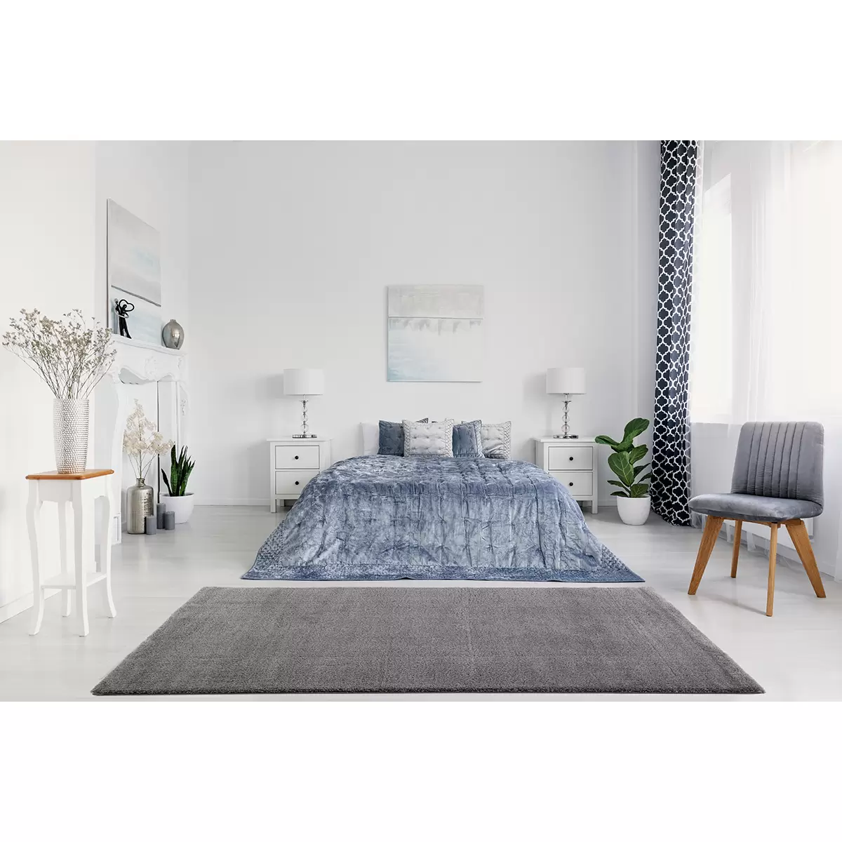 Hochflorteppich Lounge Grau