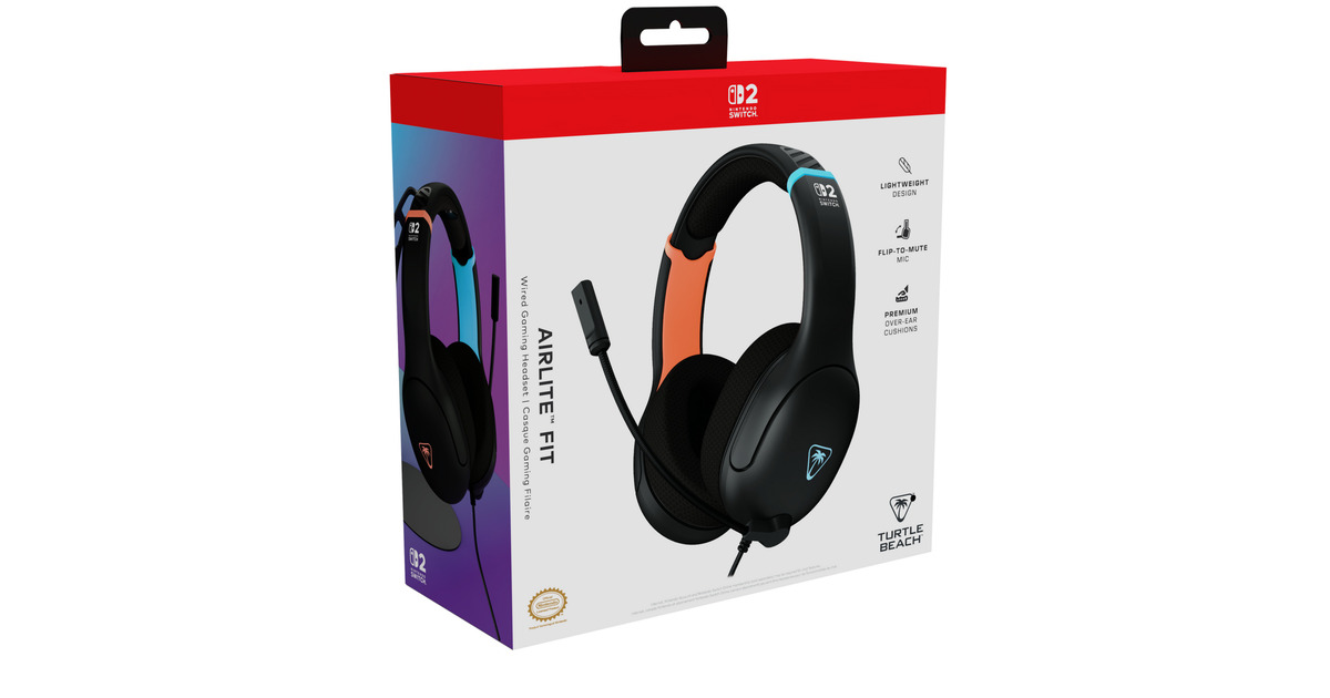 Turtle BeachAirlite Fit bedrade gamingheadset over-ear gaming headset  (Zwart, Nintendo Switch 2, Nintendo Switch, Nintendo Switch Lite, Nintendo Switch - OLED-model)