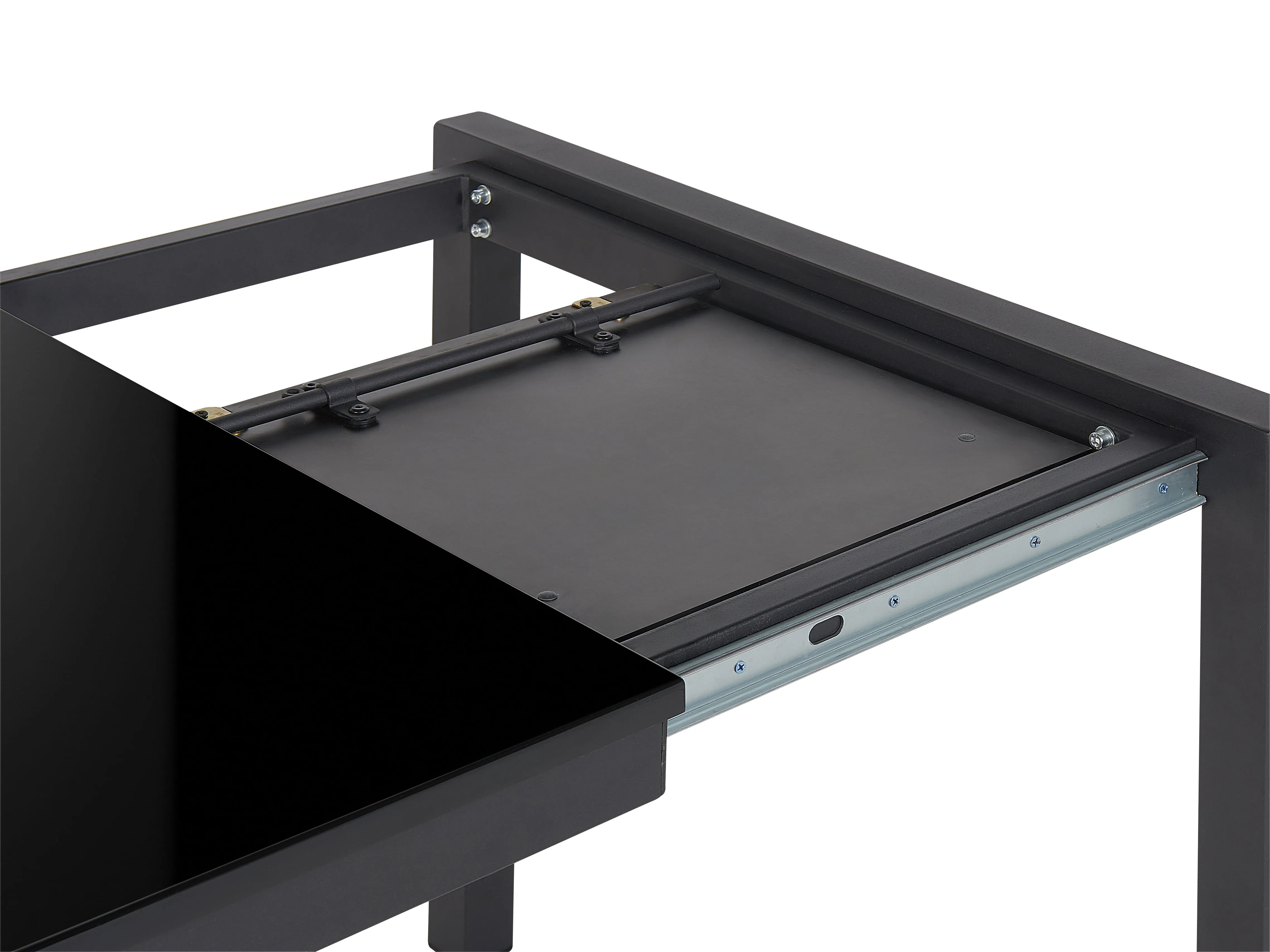 Eettafel uitschuifbaar GRANADA Zwart 80 cm 120/160 cm