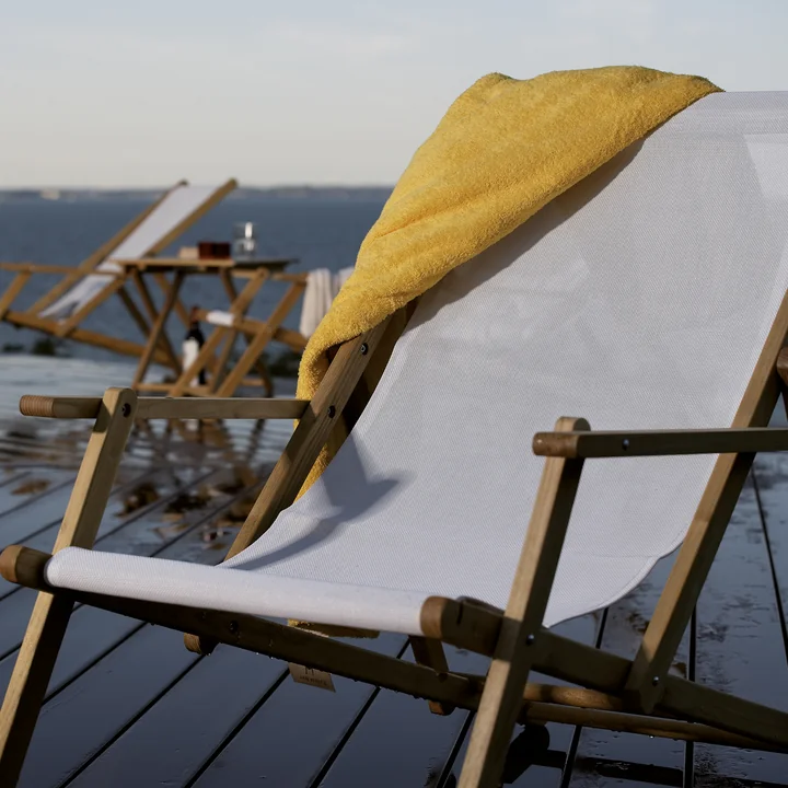 Jan Kurtz - Maxx Deckchair, Teakholz / Bezug Kunststoffgewebe schwarz (2er-Set)