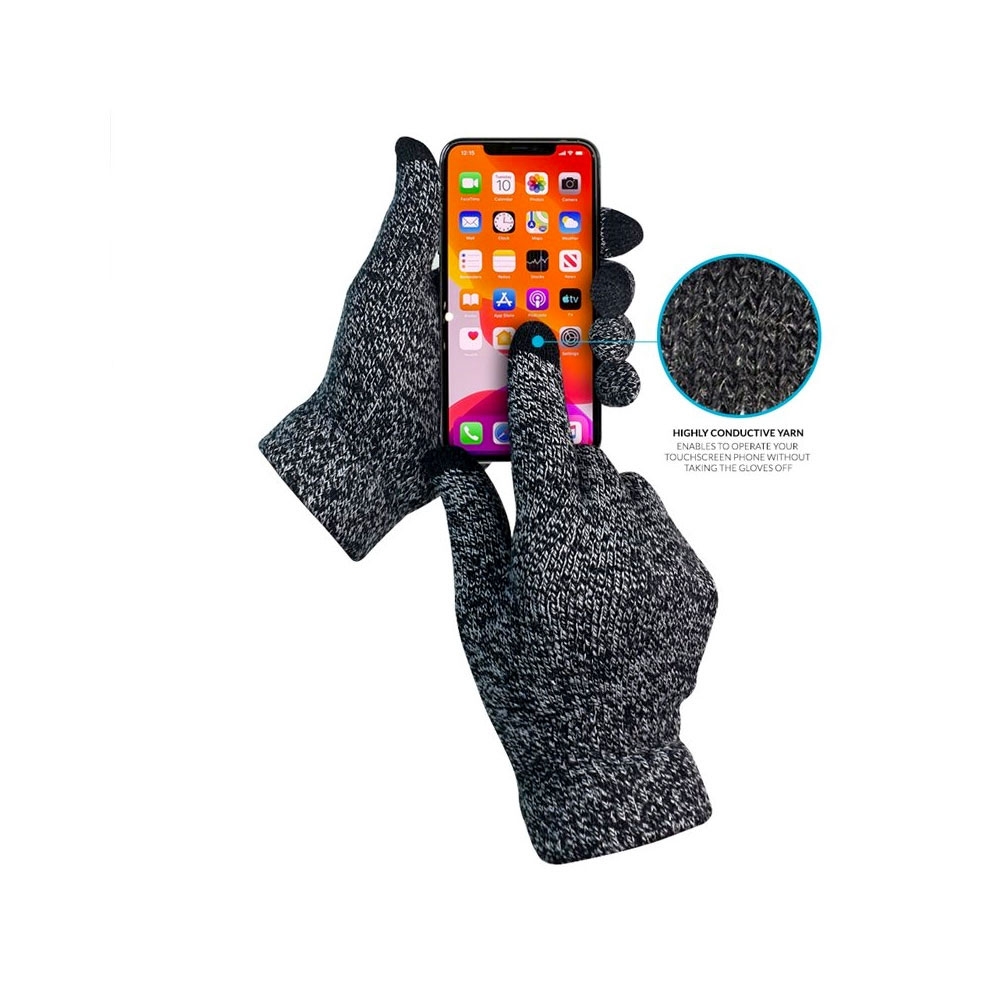 (1 Paar) Kapazitive Touchscreen Handschuhe für Smartphone / Tablet Gr. S/M (MAGL00004) - Grau